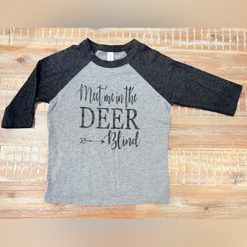 Bella Canvas Boutique Shirt “meet me in the deer blind” hunting shirt size 4t